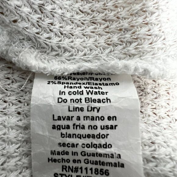 Stevie Hender Womens Ivory Gray Long Ruffle Sleeve Pullover Thermal Size Small - Picture 9 of 9